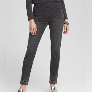 Chico’s Embellished Pull-On Ankle Jeggings Size 2.5 or 14R
